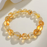 Natural Crystal Yellow Rutilated Quartz Yellow Tower Crystal Bracelet - Wealth & Healing